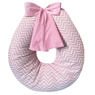Almofada de Amamentação Grande em 100% Algodão com Estampa Chevron Rosa - imagem 2