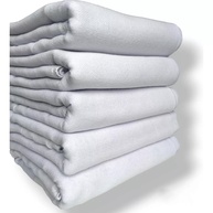 Kit 10 Panos de Chão Extra Grande 50x80cm Premium em Algodão 100% - Malha Dupla Saco Branco - imagem 1