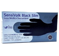 Luva Volk Sensivolk Black Slim Tamanho 9G: Proteção e Sensibilidade Máxima (100 Unidades) - imagem 1