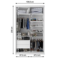 Guarda-roupa Solteiro Geneve Branco com Espelho – MDF 100% - imagem 2