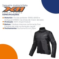 Jaqueta Moto Motociclista Premium X11 Evo4 100% Impermeavel - imagem 4