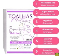 Toalha Descartável Multiuso 30cm x 40cm - Pacote com 100 Unidades - Alta Absorção para Casa, Clínicas, Salões e Lavabos - imagem 4