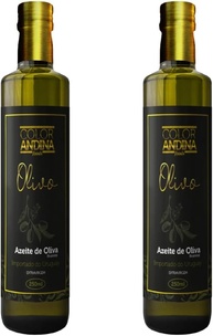 azeite de oliva 2 unidades extra virgem color andina 100% puro 250ml - imagem 1