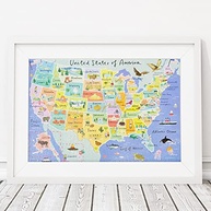 Quebra-Cabeça dos EUA 1000 Peças com Pôster Ilustrado - Descubra os 50 Estados Americanos e Atrações Turísticas - imagem 3