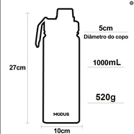 MODUS Garrafa Térmica Esportiva 1000ML - Aço Inoxidável com Isolamento a Vácuo (Preto) - imagem 4