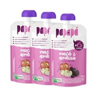 Kit com 3 Pouchs de Papinha Orgânica de Maçã e Ameixa de 100g cada - Papapá - imagem 2