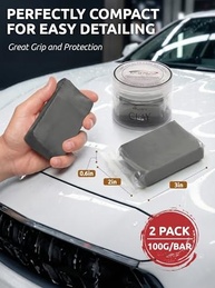 TAKAVU Barras de Argila para Limpeza Profunda de Carro - 2 Unidades de 100g - Cinza - imagem 3