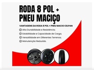 Roda de Borracha Maciça 8" - Alta Durabilidade e Suporte 100kg - imagem 5