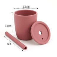 Copo de Treinamento em Silicone Rosa 100ml com Tampa e Canudo - Seguro, Reutilizável e Livre de BPA - imagem 4