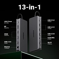 Hub USB C 13 em 1 UGREEN: Estação Completa para MacBook com 4K e Carregamento 100W - imagem 2