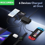 Carregador GaN 100W Rocoren: 6 Portas, Turbo! - imagem 2