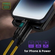 Cabo USB-C 100W: Carregamento Rápido + Medidor Digital - imagem 2