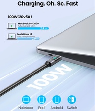 Cabo USB-C 100W ORICO: Carregamento Turbo + LED! - imagem 2