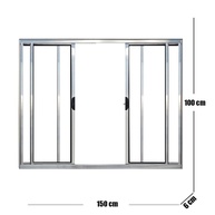 Janela de Correr em Alumínio: 4 Folhas 100x150cm - imagem 2