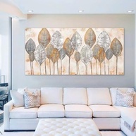 Quadro Decorativo Botânico Folhas 100x70cm - Tela Canvas Horizontal Moderna para Sala, Quarto e Hall - imagem 2