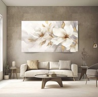 Quadro Decorativo 100x70cm com Flores Brancas ao Vento - Canvas Premium com Bordas Infinitas para Sala e Escritório - imagem 2