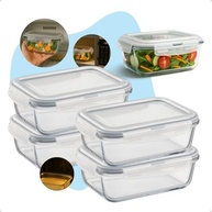Kit 4 Potes de Vidro Herméticos 1040ml - Forno Refratário, Tampa com Trava, Livre de BPA - imagem 5