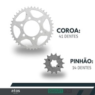 Kit Relação Transmissão XTZ Crosser 150 Smart Fox 2014-2025 com Retentor - Aço 1045 Resistente - imagem 4