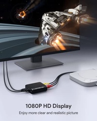 WENTER Conversor AV para HDMI, adaptador RCA para HDMI 1080p, mini adaptador composto de áudio e vídeo CVBS suporta PAL/NTSC para reprodutores de DVD VCR/VHS/Xbox/PS3/STB/N64/Wii/TV/PC/Blue-Ray - imagem 3