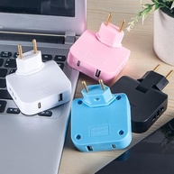 Kit 2 Adaptadores Benjamin Articulado Flexível Bivolt 10A: 2 Tomadas + 1 USB + 1 USB-C (Branco) - imagem 3