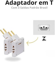 Adaptador Tomada T Articulado Benjamin Flexível 10A - Organize Seus Cabos! - imagem 2