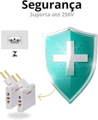 Adaptador Tomada T Articulado Benjamin Flexível 10A - Organize Seus Cabos! - imagem 4