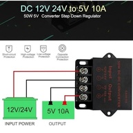 Conversor de Tensão 50W 12/24V para 5V 10A: Potência Estável para seu Veículo e LEDs - imagem 3