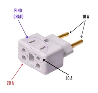 Kit 6 Adaptadores Tomada Benjamin 10A/20A Bivolt Universal 3 Pinos Grosso - imagem 4