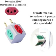 Kit 3 Adaptadores Tomada Benjamin Cubo 3D: 4 Entradas, Bivolt 10A/20A - imagem 5