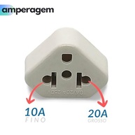 Adaptador Tomada Universal Benjamin 10A/20A 250V Bivolt - Secador, Chapinha, Cafeteira | CompleteStore® Branco - imagem 5