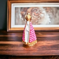 Nossa Senhora Aparecida Pérola 10cm Rosa - Imagem Sagrada para Decoração e Devoção - imagem 5