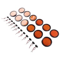 Kit 12 Luzes Traseiras Redondas 24 LEDs Amarelas 10cm 24V para Caminhão e Reboque - Sinalização Essencial - imagem 5
