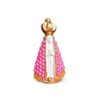 Nossa Senhora Aparecida Pérola 10cm Rosa - Imagem Sagrada para Decoração e Devoção - imagem 2