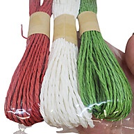 Fios Decorativos de Papel Torcido: Verde, Branco e Vermelho - 10m - imagem 2