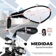 Retrovisor Esportivo Universal Moto 10mm Haste Curta - Mais Visão e Estilo para sua CG 160, XRE 300, Twister e Falcon - imagem 3