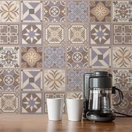Adesivo de Azulejo Cozinha Português Lavanda 10x10 cm | 50 Unidades | Transforme sua Cozinha com Estilo Rústico Elegante - imagem 1
