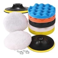 Kit de Almofadas de Polimento 15 cm - 11 Peças com Suporte e Lã Grossa para Carro - imagem 2