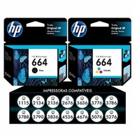 Kit Cartuchos 664 Preto e colorido Original HP 1115 2136 3636 - imagem 3
