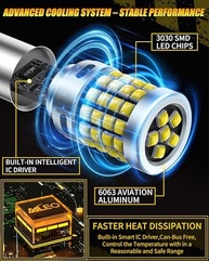 AILEO Lâmpada LED 1156 BA15S: Brilho 500% Superior para Sua Segurança e Estilo - imagem 5