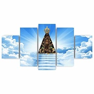 Quadros Decorativos Mosaico Nossa Senhora Aparecida 115x60cm em MDF - Design Sagrado e Moderno - imagem 2