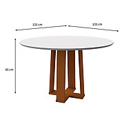 Mesa de Jantar Redonda Isabela com Vidro e Ype 117cm - imagem 2