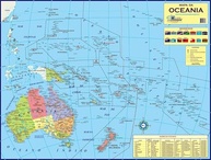 Mapa Poster Oceania Detalhado 117x89cm - Geográfico, Turístico e Rodoviário - imagem 2