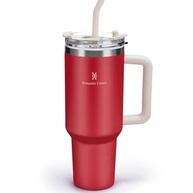 Romantic Crown Copo Térmico com Canudo 1,18L - Aço Inox 304, Tampa à Prova de Vazamento, Alça e Design Ergonômico para Viagem - imagem 2