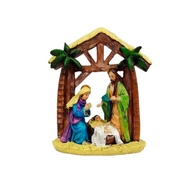 Presépio Sagrada Família em Resina 11x13cm - Decoração Artesanal de Natal com Detalhes Realistas - imagem 1