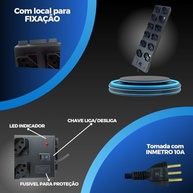 Régua de Energia 12 Tomadas Metálica com Proteção - Conectividade e Segurança Ampliadas - imagem 3