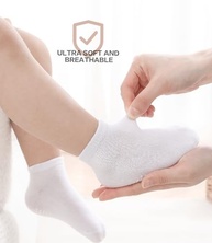 JAKIDAR 12 Pares de Meias de Bebê Antiderrapantes de Algodão para Crianças Pequenas, Meias de Tornozelo para Bebê, Rosa E Rosa Profundo E Azul Escuro 4-7T - imagem 2