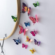 Adesivos 3D Borboleta para Decoração de Parede – 12 Peças Pretas com Efeito Relevo - imagem 3