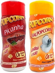 Temperos P/ Pipoca Popcorn Cx 12 Frascos. 6 Picanha - 6 Sal Popcorn - imagem 1