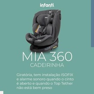 Cadeirinha Infantil Mia Giro 360° Preto: Segurança e Conforto do Nascimento aos 12 Anos - imagem 3