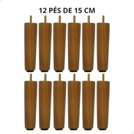 Kit 12 Pés de Cama Box Casal King em Madeira com Rosca 15cm - Design Elegante e Resistente - imagem 4